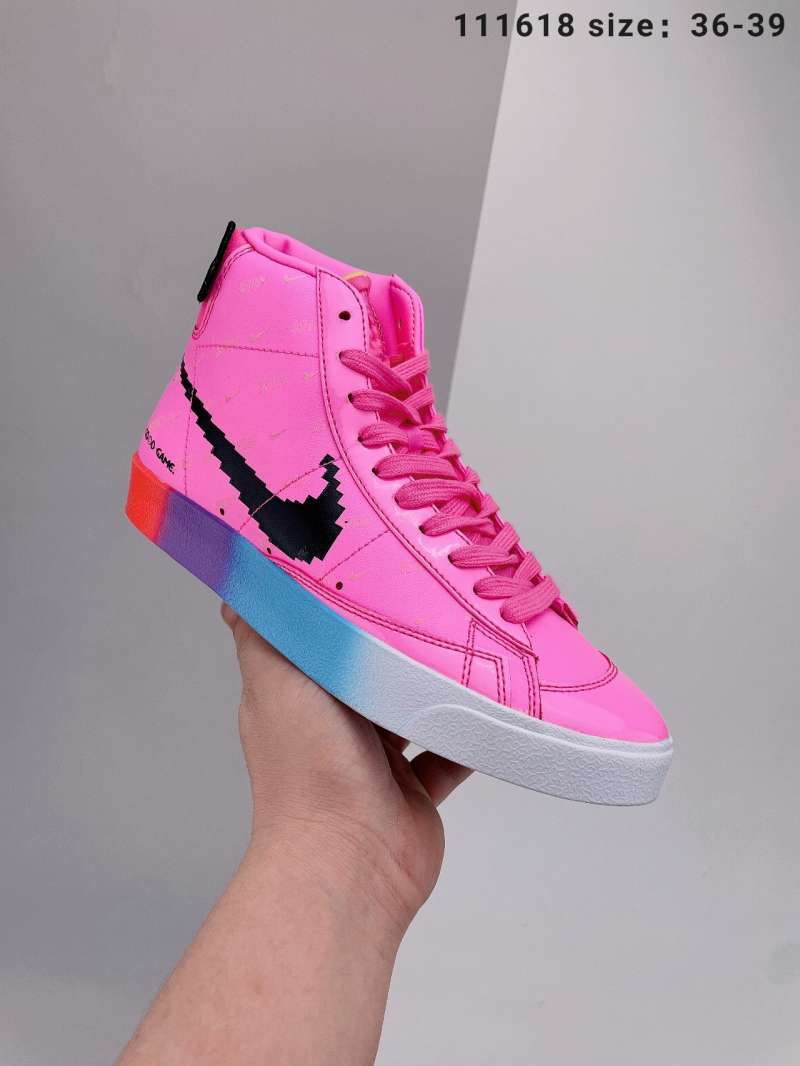 pink high top nike blazer