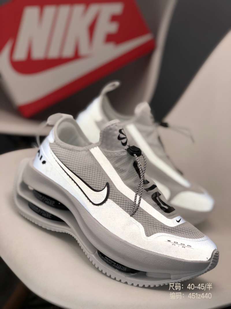 nike double stack mesh and leather sneakers