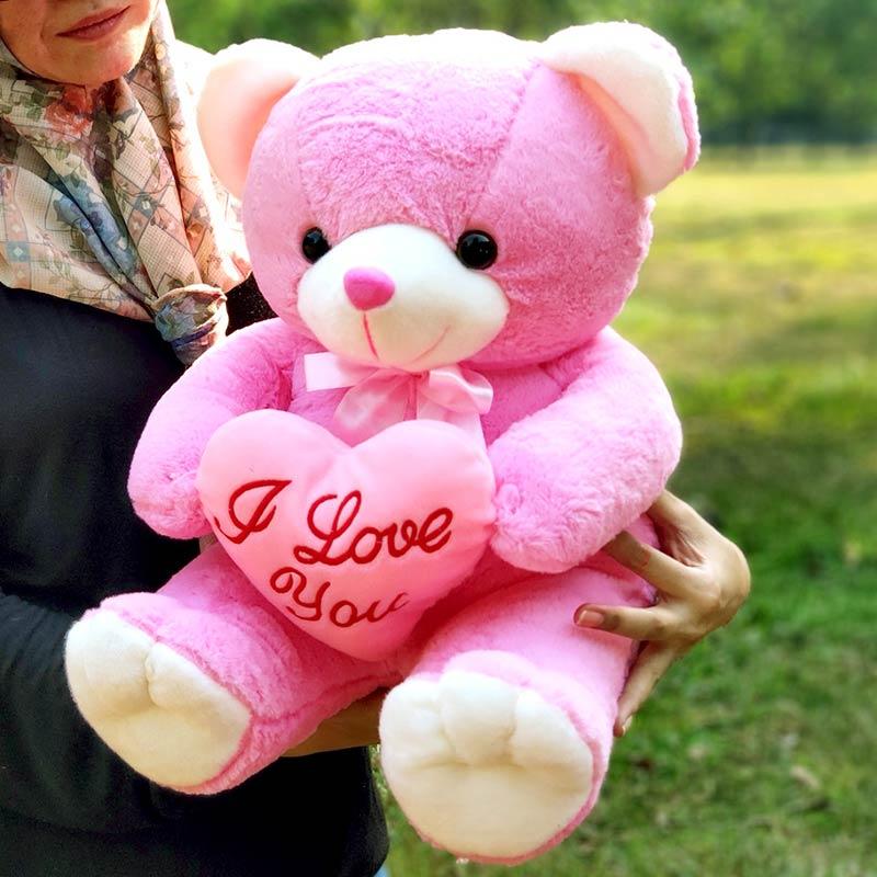 teddy bear in pink