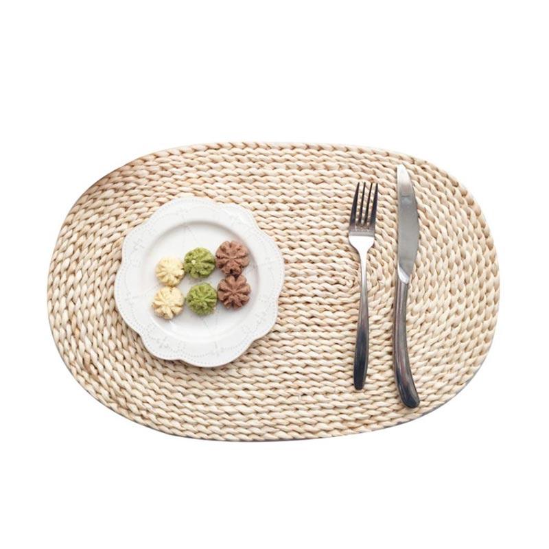 Jual Bluelans Rattan Weave Round Oval Placemat Dining Table Heat Insulation Mat Kitchen Decor Oval 30x45cm Online Maret 2021 Blibli