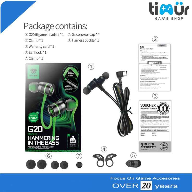 Jual Plextone G20 Type-c Earphone Headset Gaming Original Pubg Ml