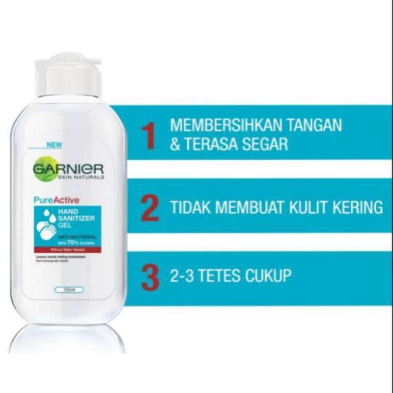 Promo Garnier Pure Active Hand Sanitizer Gel 125 mL Diskon 25