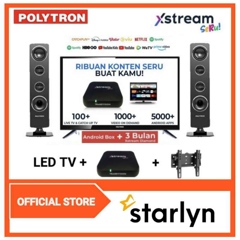 Promo POLYTRON LED Digital 24 SMART ANDROID XSTREAM SERU ...