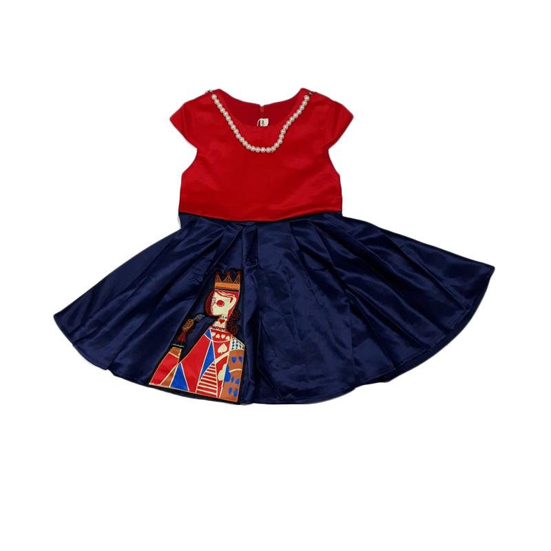 Jual Verina Baby Mitun Bordir Queen Dress Anak Perempuan Red Blue Kalung Online November 2020 Blibli Com