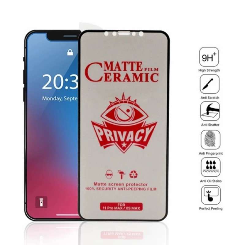 IPHONE 13 PRO MAX CERAMIC ANTI SPY MATTE NO GLARE SCREEN GUARD PRIVACY