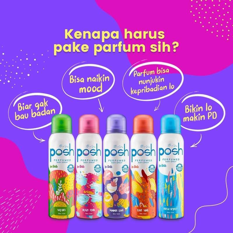 Promo POSH Girls Women Body Spray Perfumed 150ml 150 ml Diskon 37
