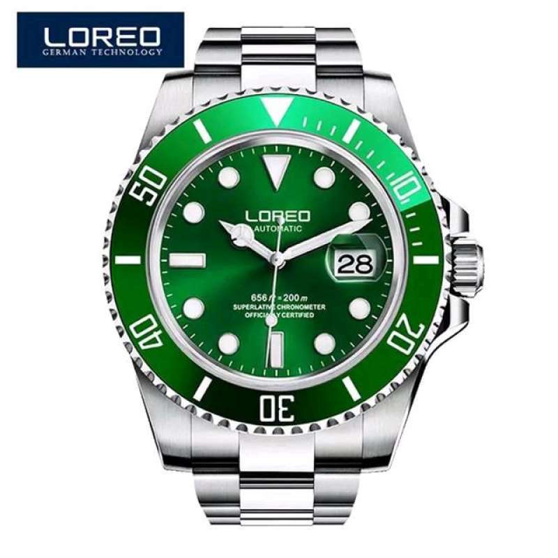 Loreo Diver 200m Jam Homage Rolex Submariner Jam Tangan Diver Keren Abis Hulk Smurf Black