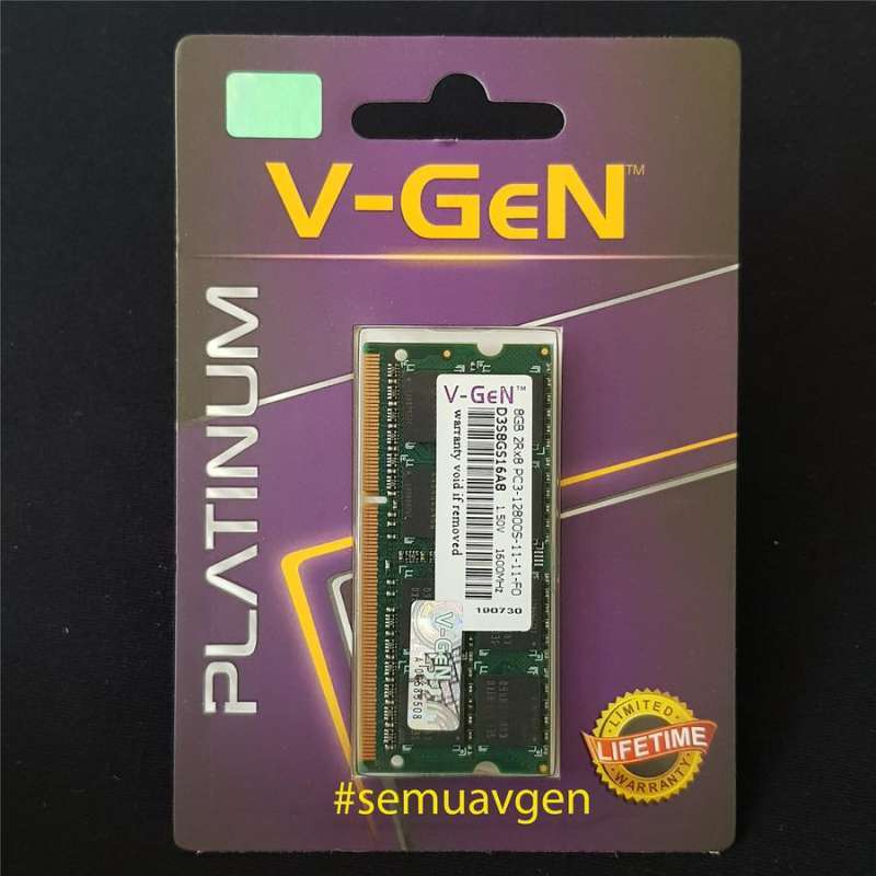 SODIMM DDR3 8GB PC-12800 1600Mhz RAM Laptop GB 1600 V-GeN PLATINUM