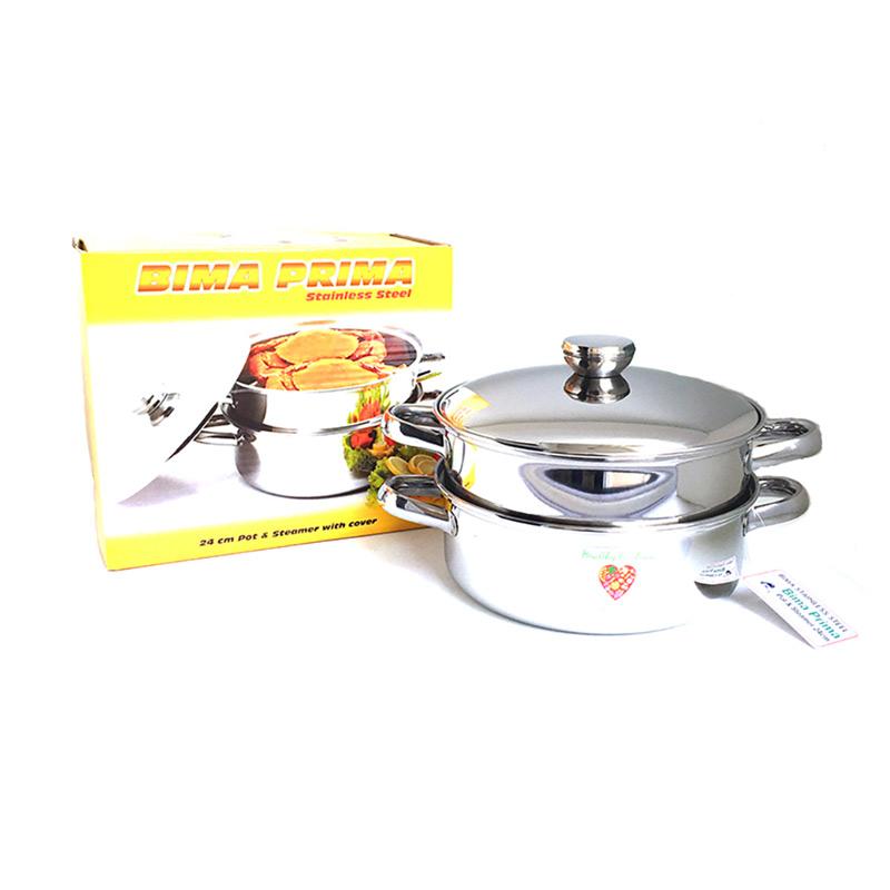 Jual Bima Prima Stainless Steel Sauce Pot Steamer Perak Diameter 24 Cm 2 Susun Online Agustus 2020 Blibli Com