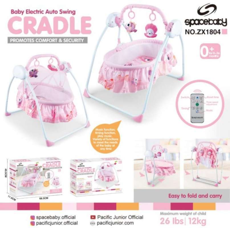 Cradle electric auto swing space baby tampat tidur ayunan bayi