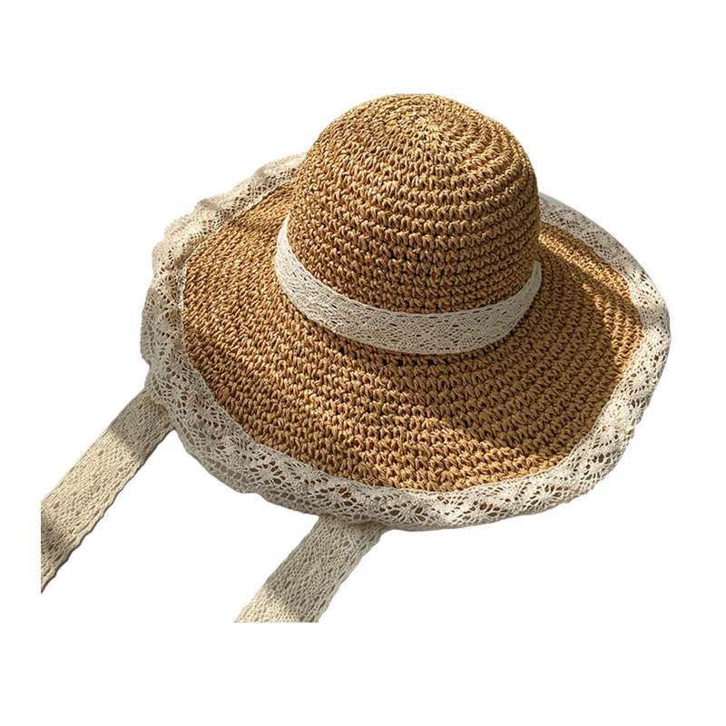 Promo Women Sun Straw Hat Foldable with 