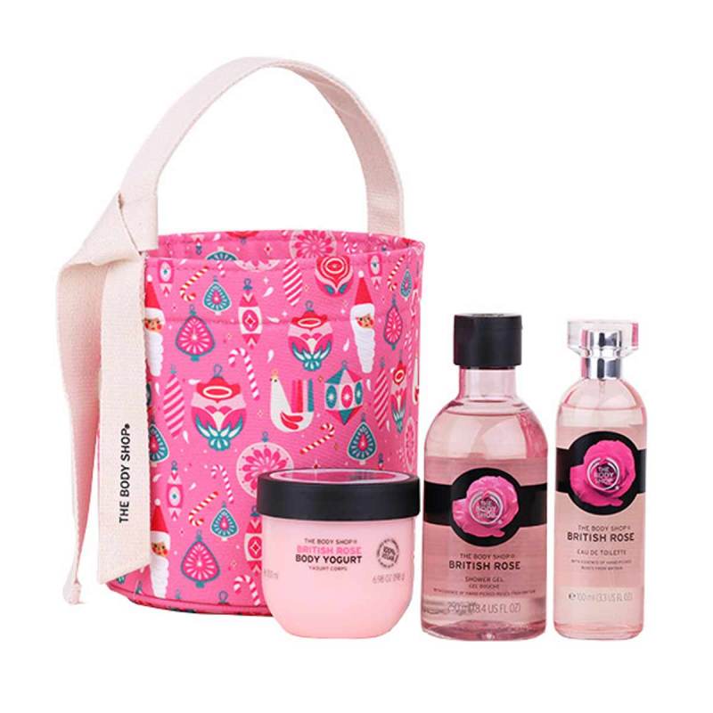 Jual The Body Shop Christmas Gift Bag Trio British Rose di Seller