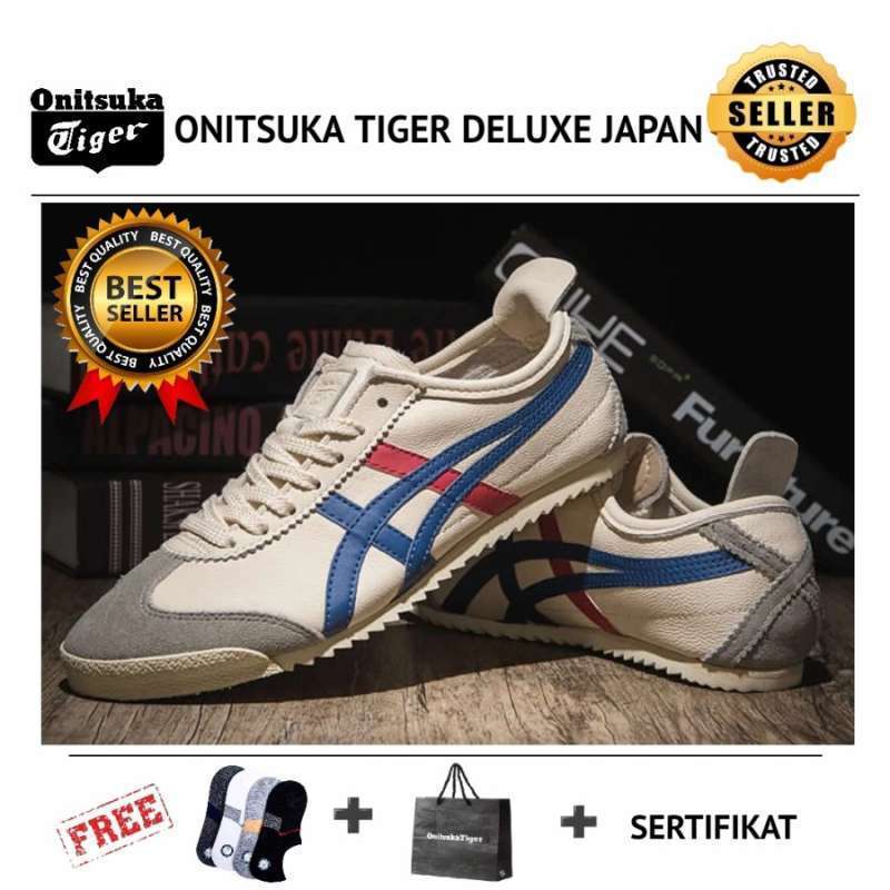 Jual Sepatu Onitsuka tiger original japan cream blue red 40 di