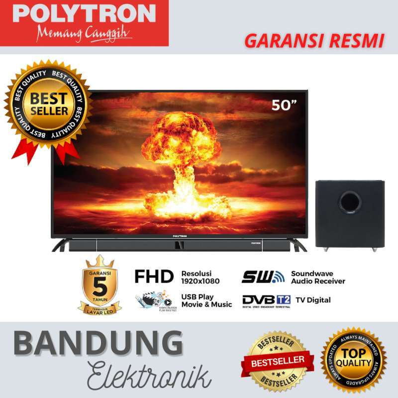 Promo Tv Polytron 50 Inch Digital Pld-50bv8758 Cinemax Soundbar
