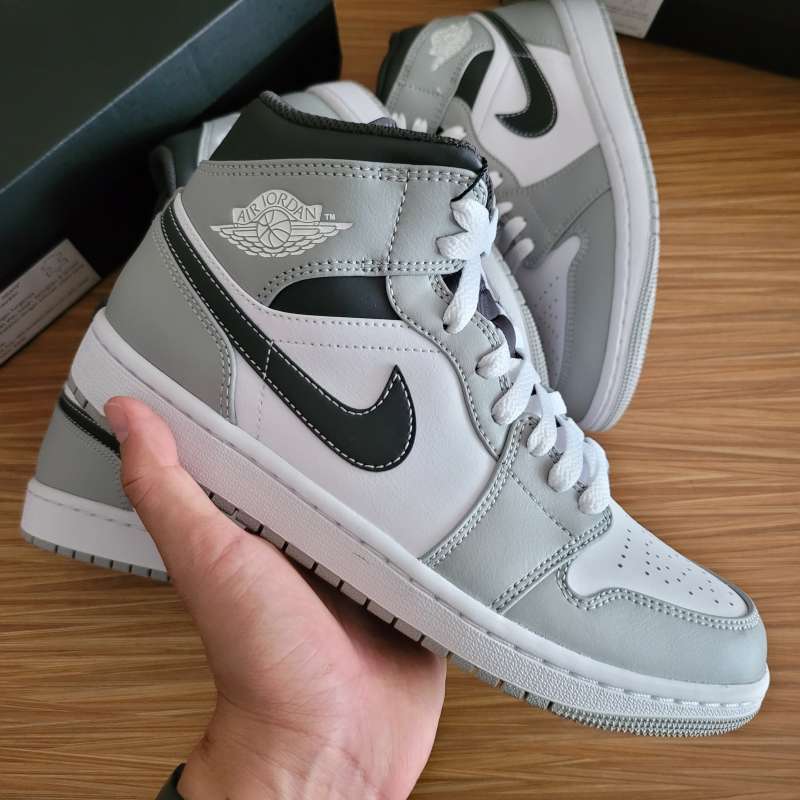 Nike Jordan White Shadow Air Jordan Mid Light Smoke Grey