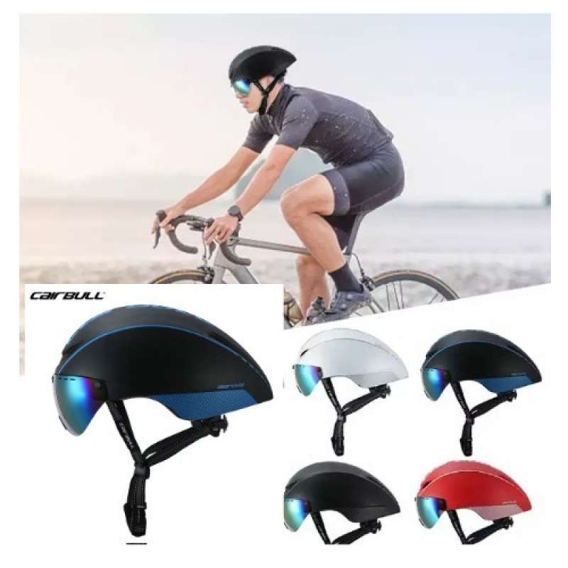 Promo Helm Sepeda Aero Speed dengan Lensa List Biru Cairbull