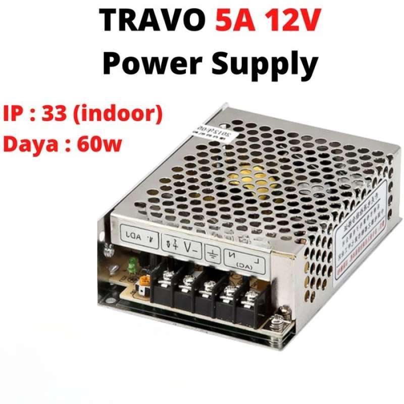 Promo TRAVO 60W 5A 12V TRAFO LED STRIP ADAPTOR CCTV POWER SUPPLY