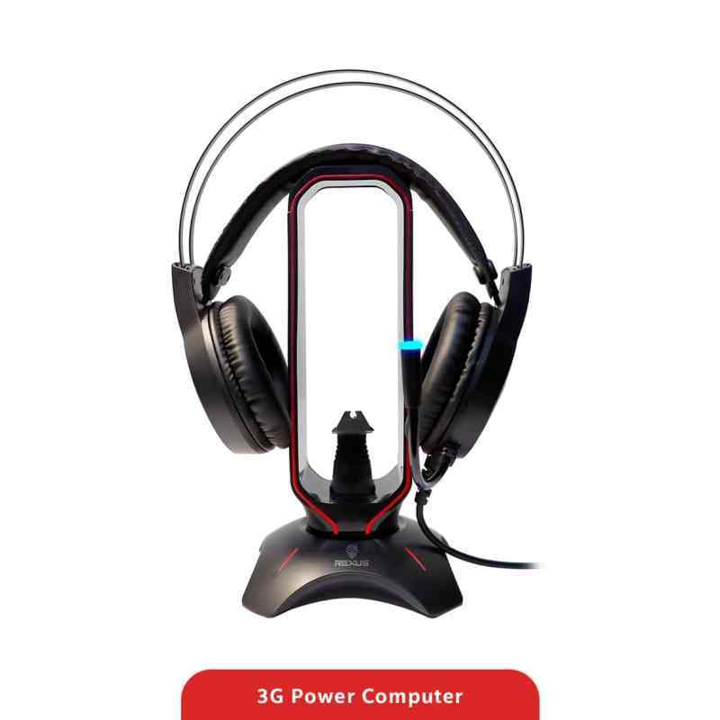 Promo Rexus Bungee J3 Headset Stand Rgb Touchschreen With USB Hub