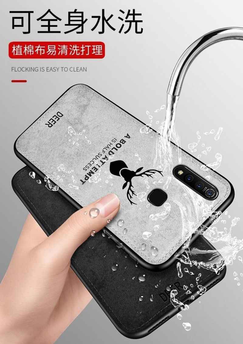 Case Deer Vivo Y12 Y15 Y17 Softcase Jeans Canvas Back Cover