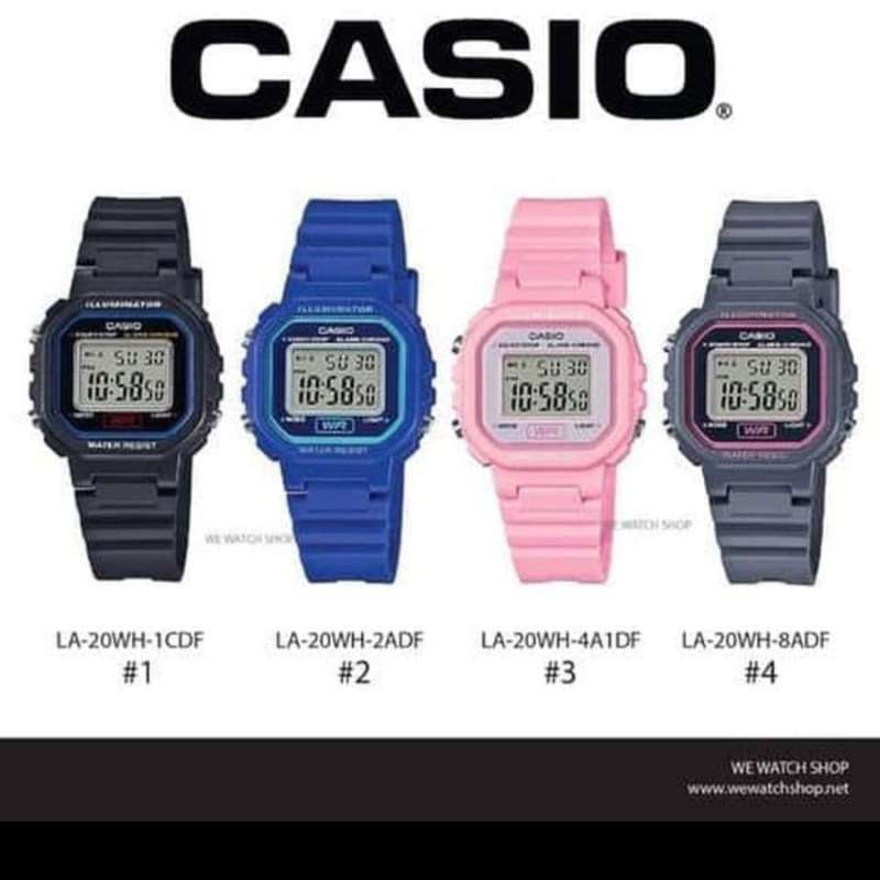 CASIO LA 20WH LA20WH JAM TANGAN DIGITAL UNiSEX RUBBER ORIGINAL
