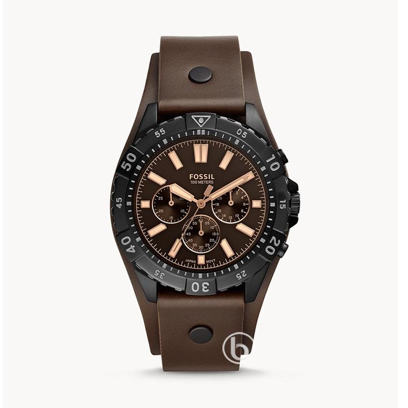 Jual Fossil Garret Chronograph Leather Original Jam Tangan Pria Di