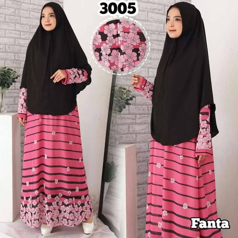 Jual Hitjab 3005 Motif Kembang Syari Set Baju Gamis Wanita Online November 2020 Blibli Com