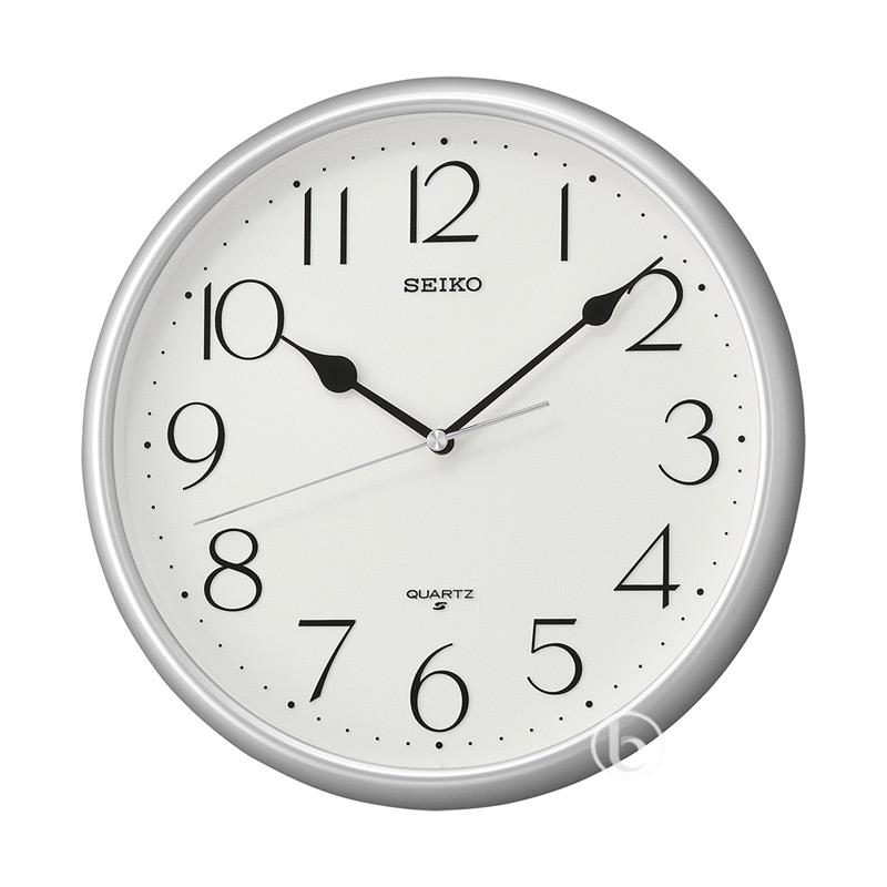 Promo SEIKO QXA747 Analog Wall Clock Jam Dinding 28 cm Silver