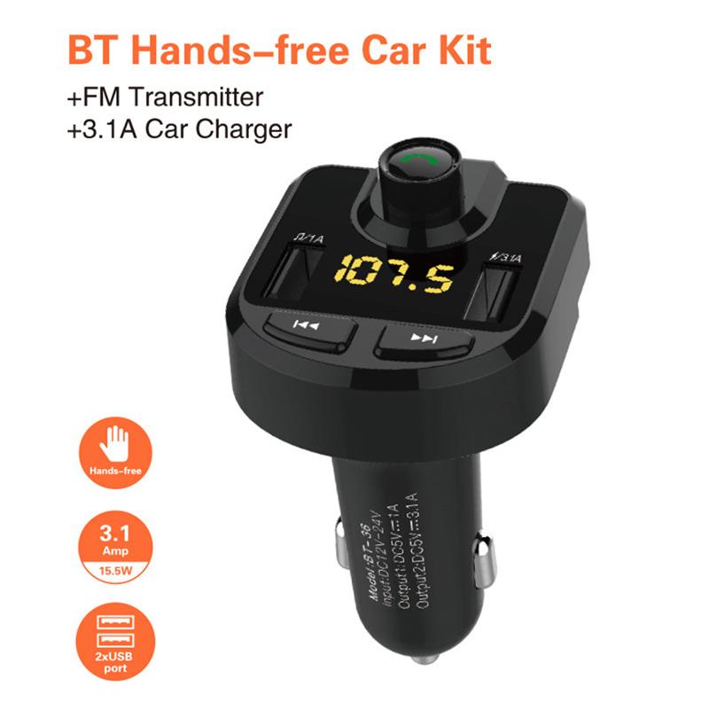 Dual USB 3.1A Car Charger, MP3 Player 