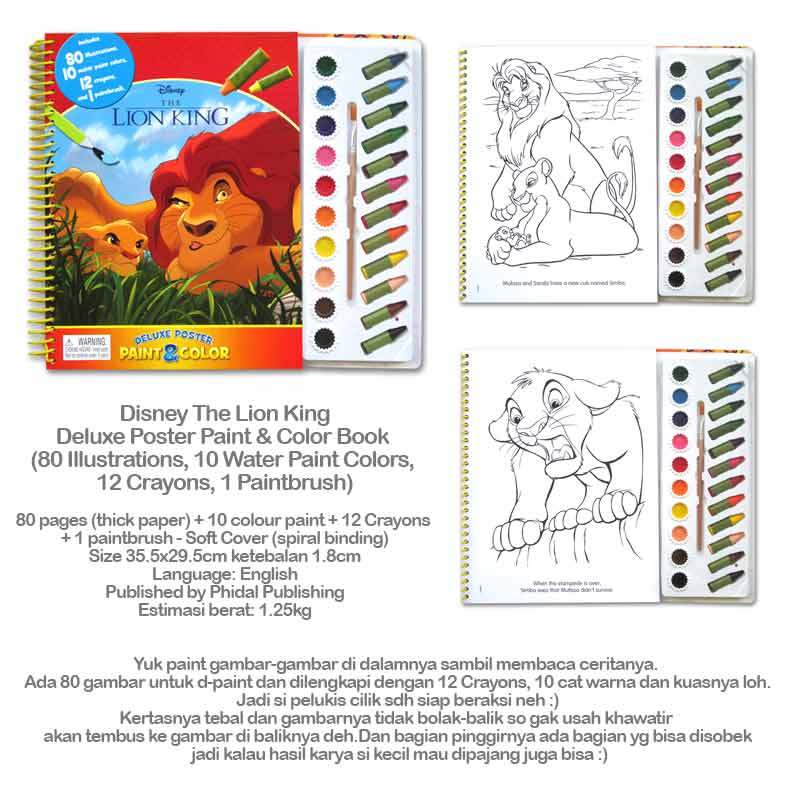 Jual Phidal Publishing Disney The Lion King Deluxe Poster Paint Color Book Online Desember 2020 Blibli