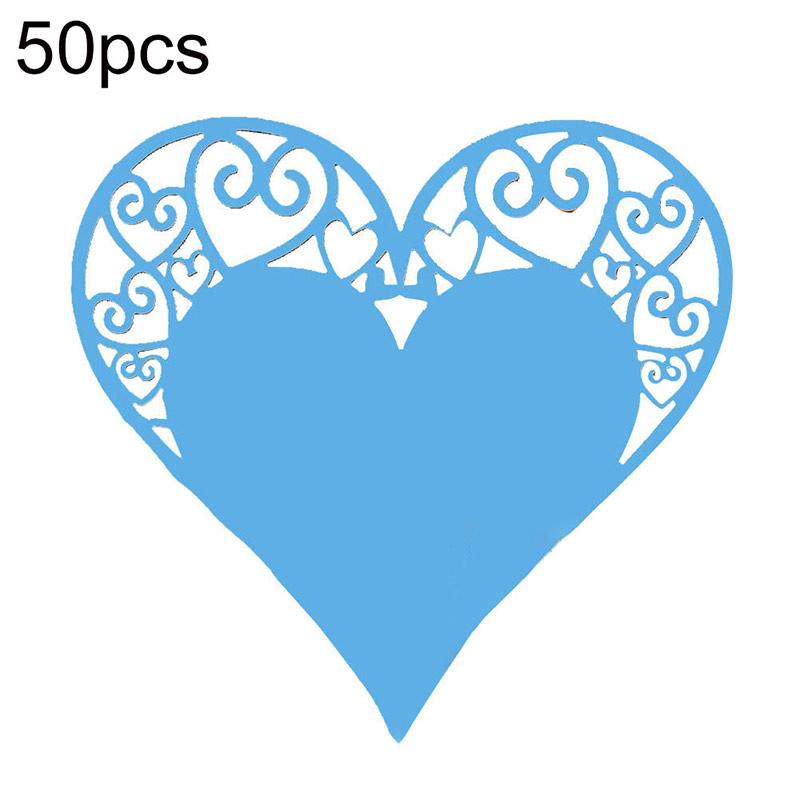 Jual 50pcs Hollow Heart Shaped Wine Glass Cup Table Name Cards Wedding Party Decor Online Oktober 2020 Blibli Com