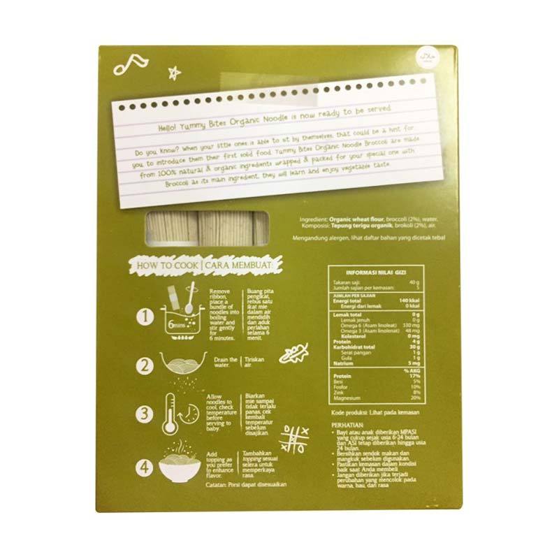 Jual Yummy Bites Organic Noodle Broccoli Mie Mpasi Bayi 200 G Online Desember 2020 Blibli