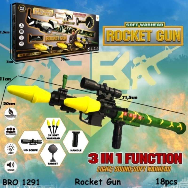 Jual Tembakan Rocket Gun Soft / Mainan Anak Tembakan Bazooka ...