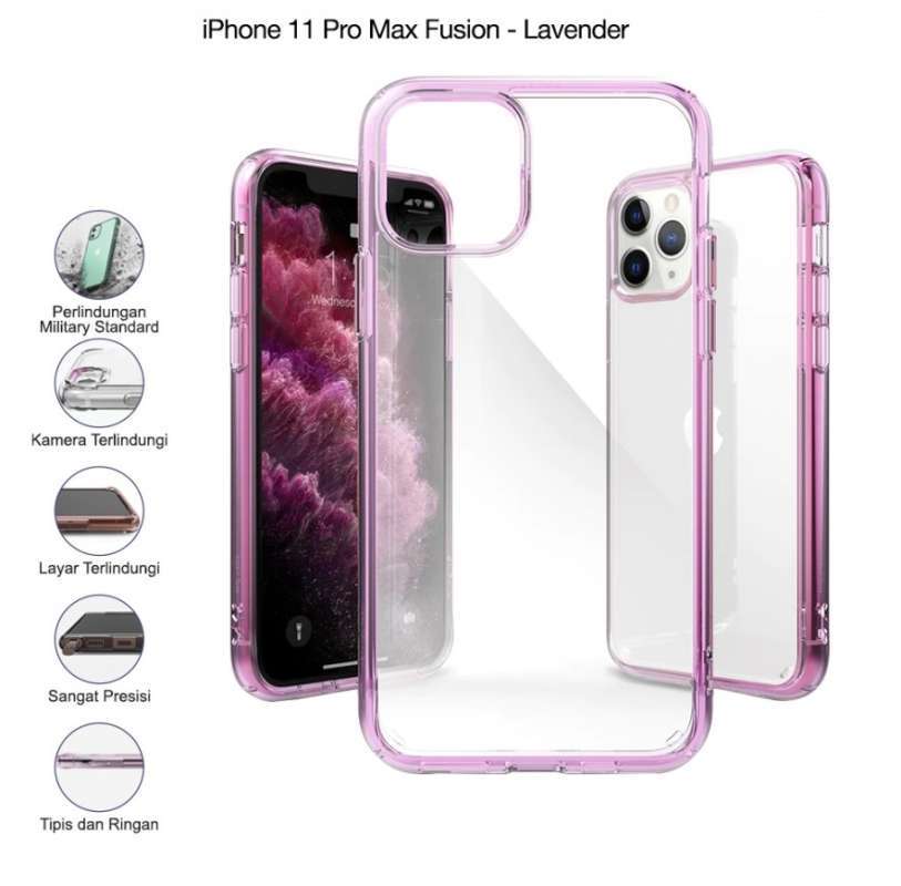 Ringke iPhone 11 Pro Max Fusion Lavender Casing Anti Crack Softcase