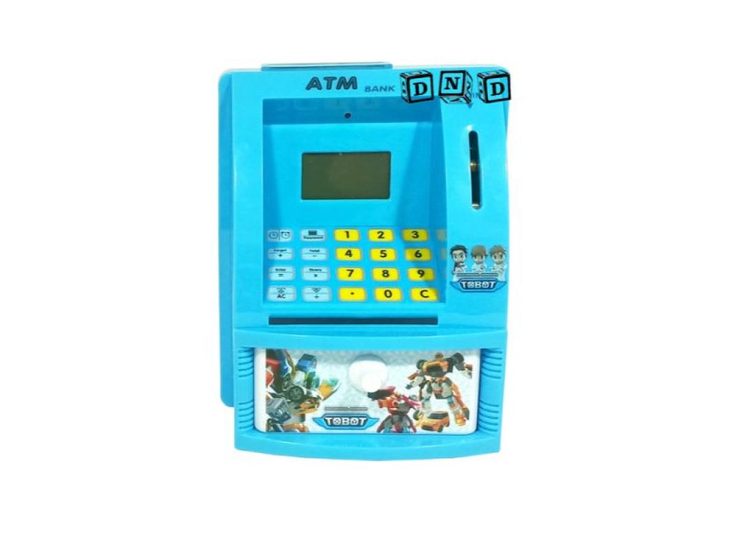 Jual TD002 Celengan ATM Mini Happy Bank Tobot Biru Bahasa