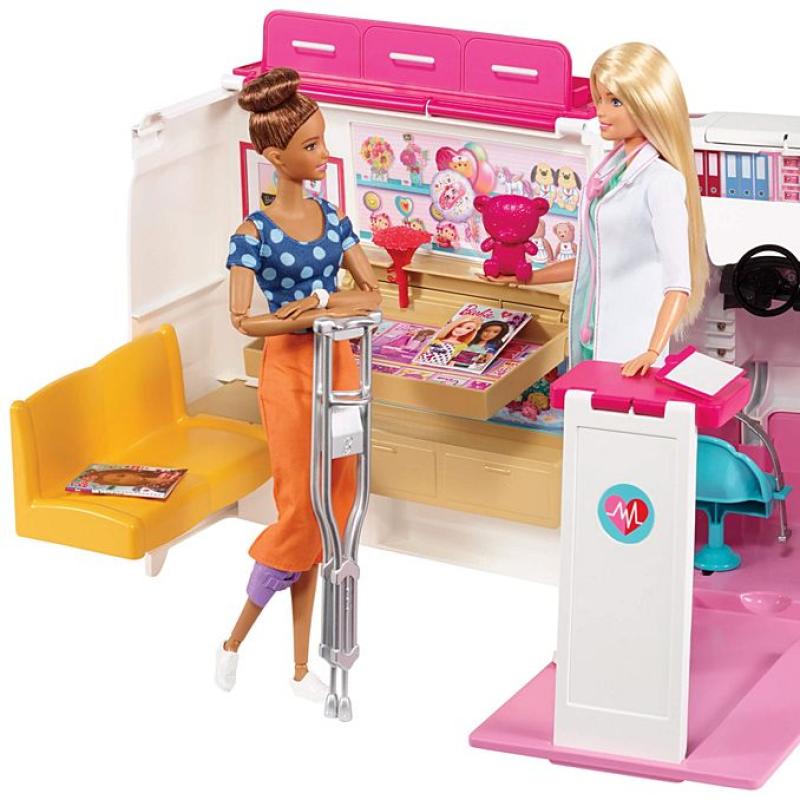 barbie careers care clinic ambulance