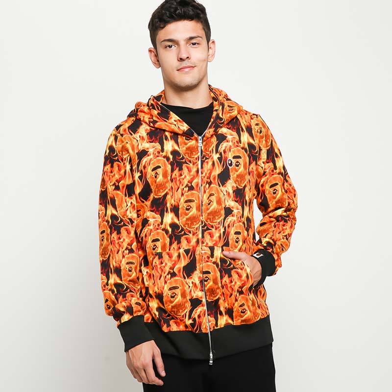 Bape hotsell flame hoodie