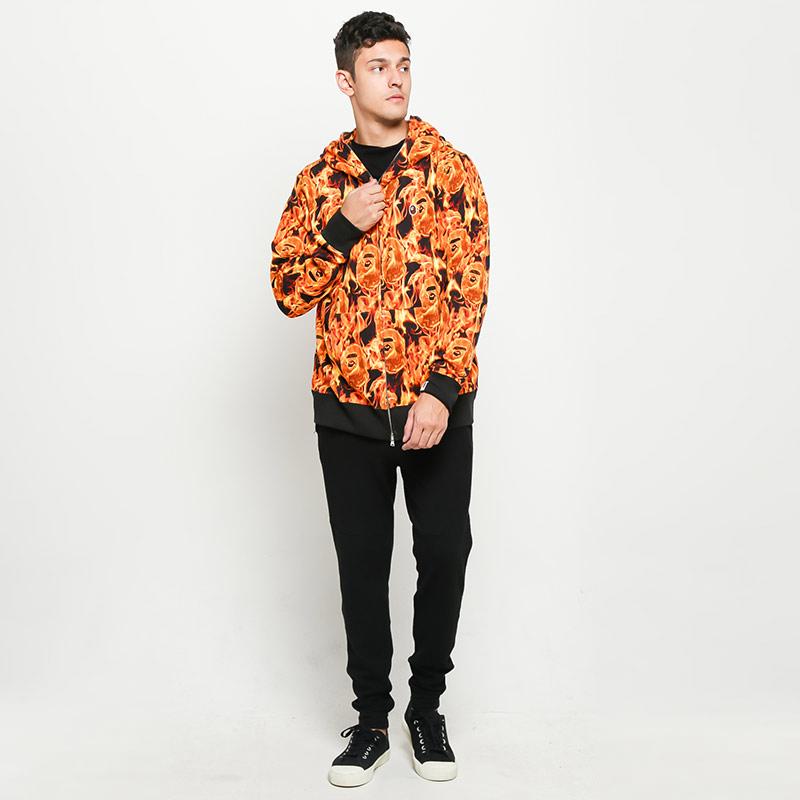 Bape cheap flame hoodie