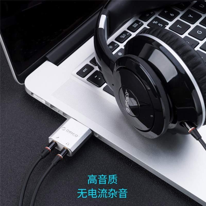 Jual Orico Usb Audio Adapter External Sound Card With Headphone And Microphone Jacks For Desktop Pc Or Laptop Silver Online November 2020 Blibli
