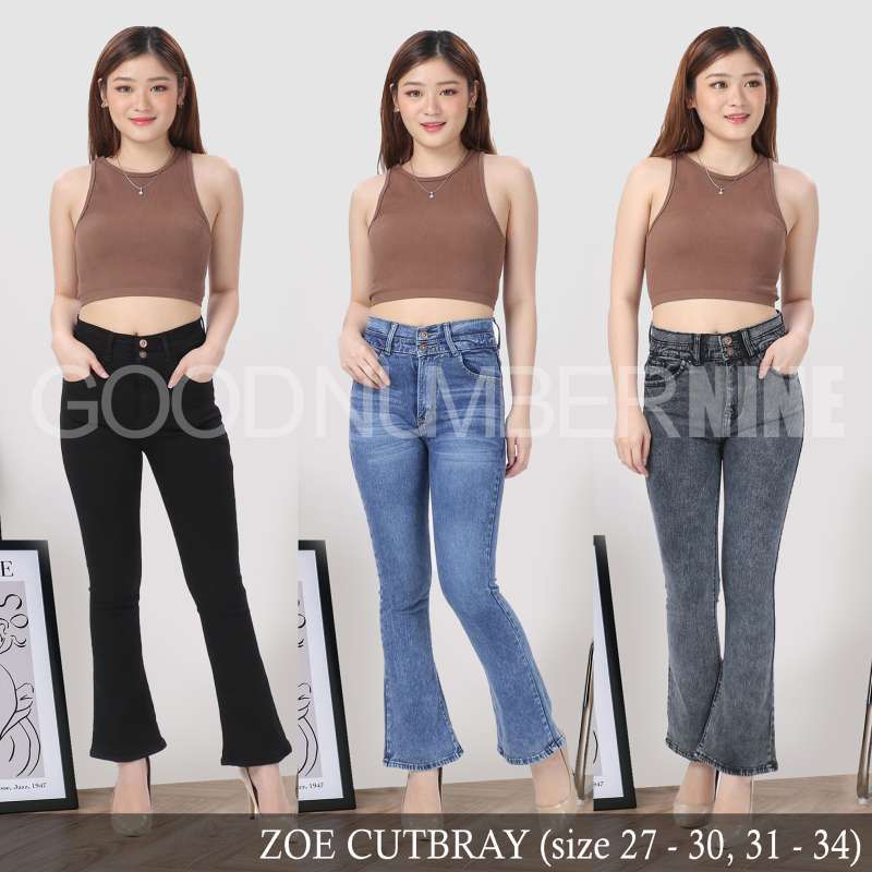 Celana Jeans Wanita Cewek Zoe Cutbray Bigsize 27-34 Mom Jeans
