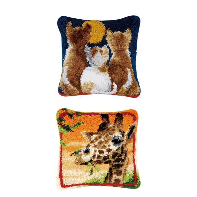 Jual Oem Cats Giraffe Latch Hook Rug Kit Diy Pillowcase Cushion