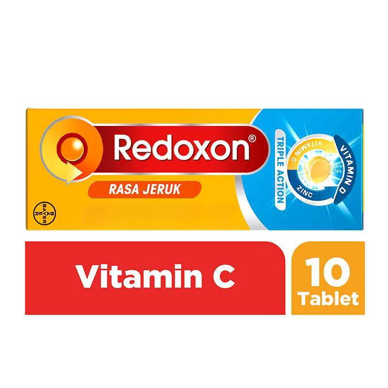 redoxon double action rasa jeruk multivitamin suplemen 10 tablet