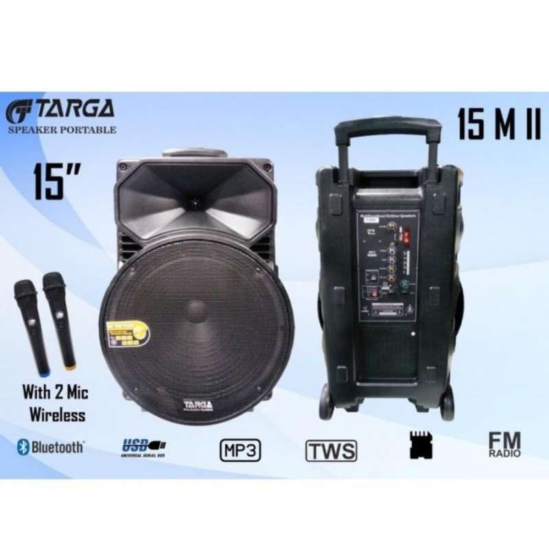 Speaker Portable Multimedia TARGA 15M Bluetooth Karaoke Microphone