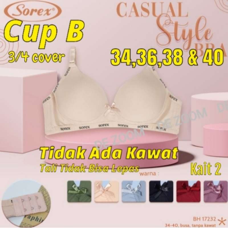Jual Bh tanpa kawat Sorex 17232 casual style bra cup B di Seller Maira Baby  Shop - Duri Kepa, Kota Jakarta Barat