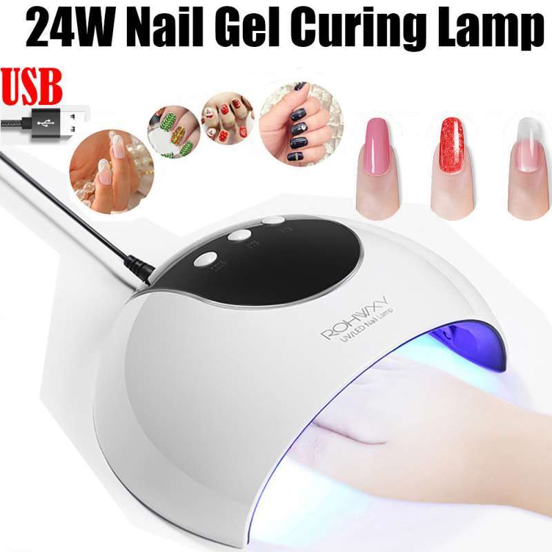 Jual Rohwxy Led Uv Nail Gel Curing Lamp Light Nail Gel Polish Dryer Nail Art Machine 24 W Online November 2020 Blibli