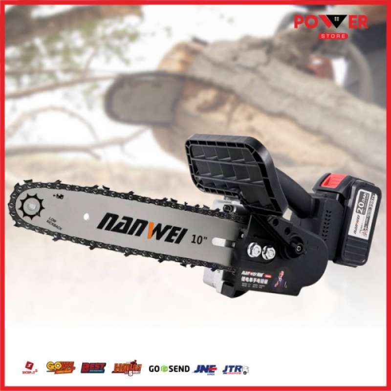 Promo NANWEI Gergaji Mesin Cordless Chainsaw 398tV Black