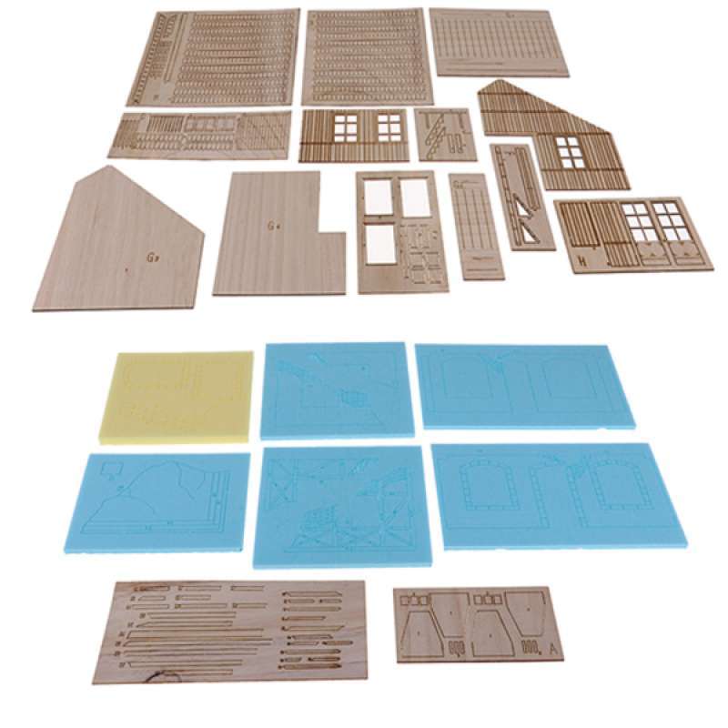 oem world war ii ruins house sand table model military wargame diorama 2 pcs 1 35