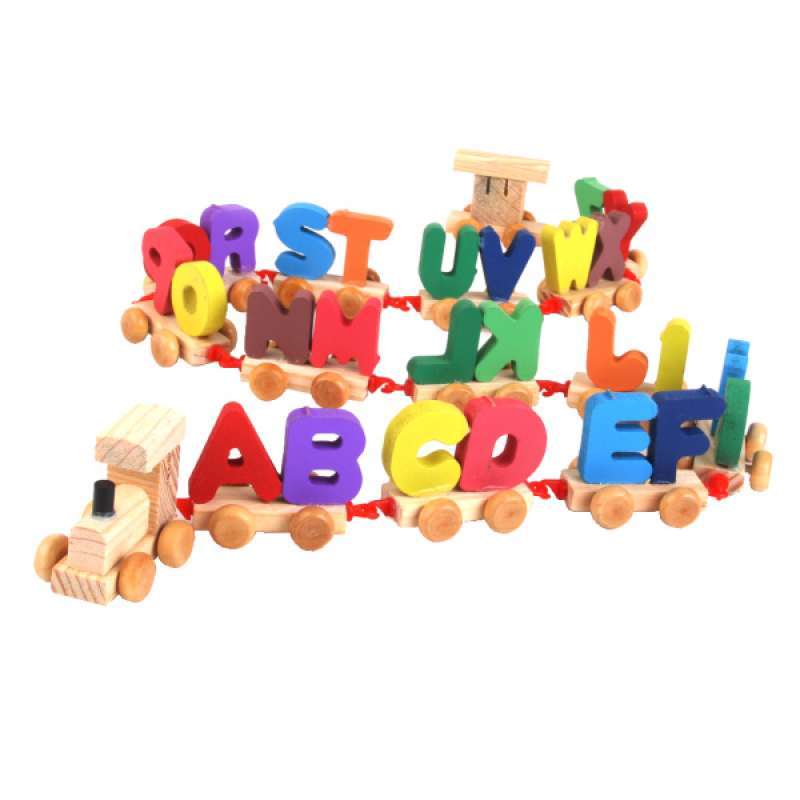 wooden train alphabet letters