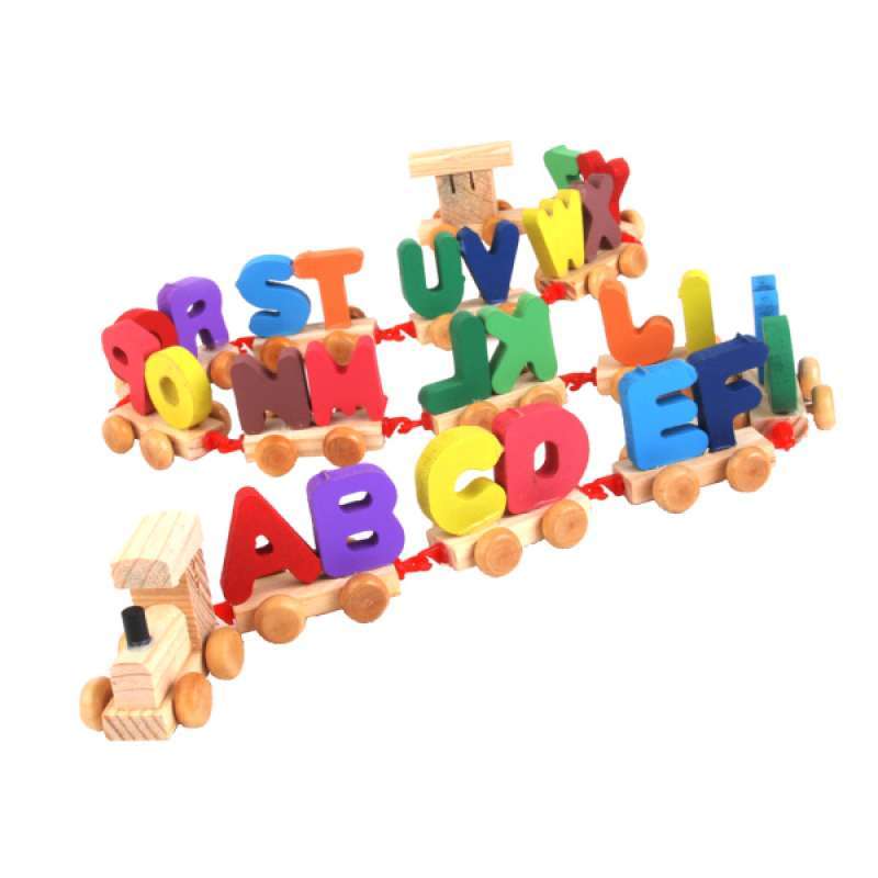 wooden train alphabet letters