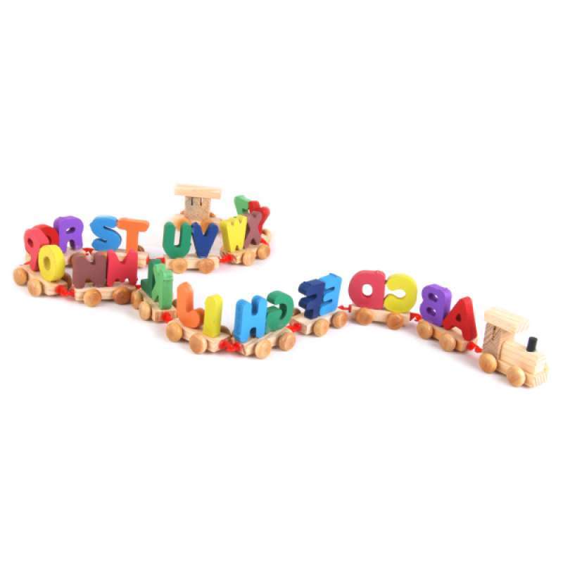 wooden train alphabet letters