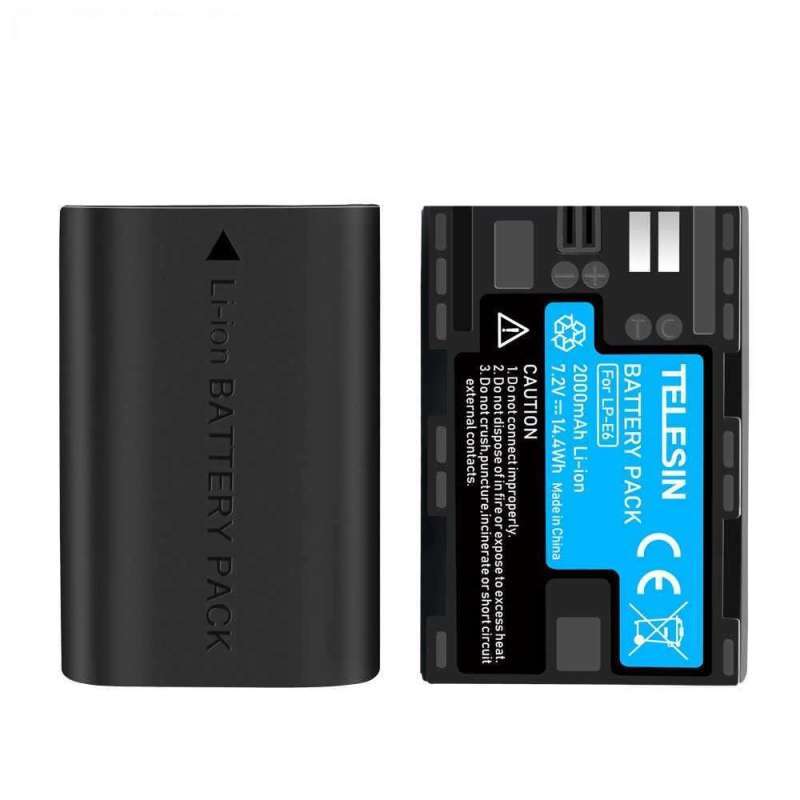 telesin an btr lpe6 baterai for canon lp e6 lp e6n lithium 2000mah